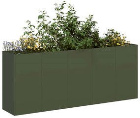 ültetvény olajzöld 200x40x80 cm hidegen hengerelt acélból