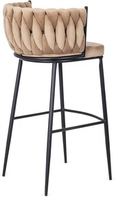 Elegáns Bárszék Bézs Bársony Kárpittal. FLORES