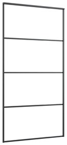 Fekete matt ESG üveg és alumínium tolóajtó 102,5x205 cm