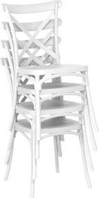 Rakásolható szék, fehér, SAVITA