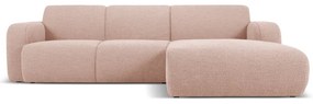 Rózsaszín buklé sarokkanapé (jobb oldali) Molino – Micadoni Home