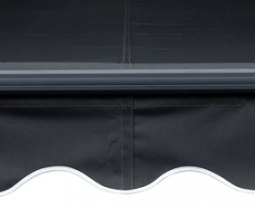 antracitszürke kézzel kihúzható LED-es napellenző 300 x 250 cm