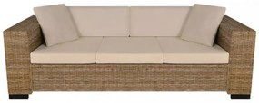 8 darabos háromszemélyes valódi rattan kanapé szett