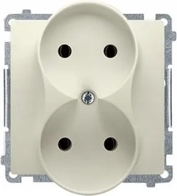 Simon Basic Dupla aljzat földelés nélkül Bézs BMG2M.01/12