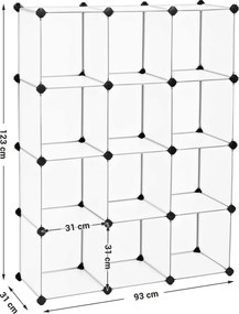 Kocka szekrény, könyvespolc, tároló, fehér