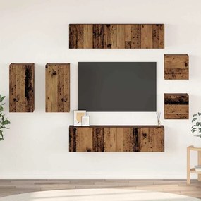 TV szekrény garnitúra 8 pcs Régi fa 30.5 x 30 x 60 cm Faanyag