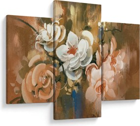 Kép - Festett csokor virág (90x60 cm)