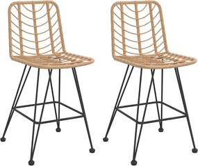 vidaXL 2 db bárszék polietilén rattan és acél 45 x 56 x 103,5 cm