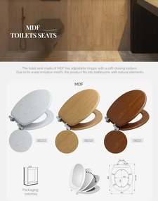 BISK Erga, WC-ülőke MDF-ből, lassan záródó, sötétbarna, ERG-08221