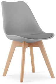 Étkező szett 1 + 4, fehér ADRIA asztal 120x80 cm + világosszürke BALI MARK szék bükkfa lábakkal