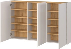 Krémszínű szekrény tölgyfa dekorral 138x87x25 cm Libbiano – Germania