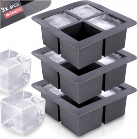 3x Szilikon öntőforma nagy jégkockákhoz jégkockák XXL