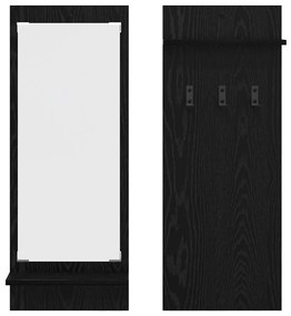 Fali Kabáthorog polcokkal Musta tammi 70 x 10 x 90 cm Faanyag