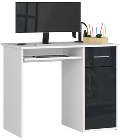 PC asztal Padma (fehér + fényes grafit). Akció -15%. 1068908