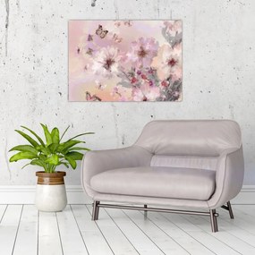 Kép - Művészeti kollázs pillangókkal (70x50 cm)