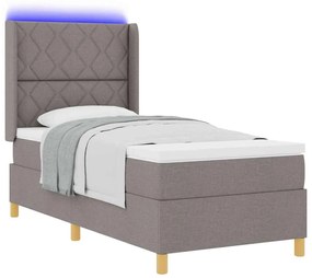 Boxrugós ágy matracmal Tópszínű 100 x 200 cm szövet