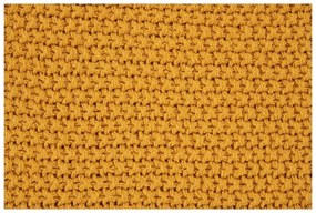 Sárga újrahasznosított pamut kötött takaró 130x170 cm Santos – House Nordic