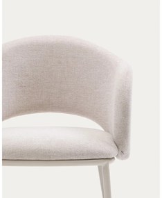 Krémszínű kárpitozott étkezőfotel Maina – Kave Home