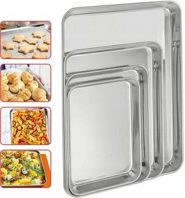 4X Rozsdamentes acél grill tálca Zöldség grillrács