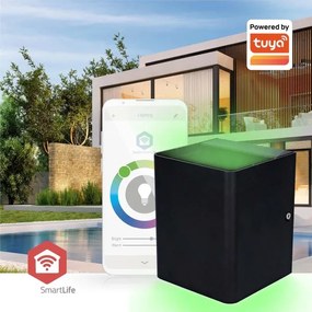 Nedis ZBLOW10RGBW - LED RGBW dimmelhető kültéri lámpa LED/12W/230V IP65 Wi-Fi Tuya fekete