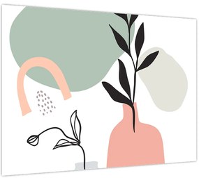 Üveg kép - Virágok vázában N⁰3 (70x50 cm)