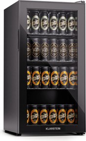 Klarstein Beersafe 74 Slim, hűtőszekrény, 74 liter, 3 polc, panorámás üvegajtó