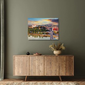 Kép - panoráma, Pozsony, Szlovákia (üvegen) (70x50 cm)