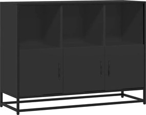 vidaXL fekete szerelt fa tálalószekrény 100x35x76 cm