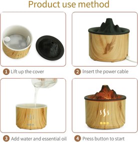 RDF3 aroma diffúzor vulkán formájában - 500 ml - fehér