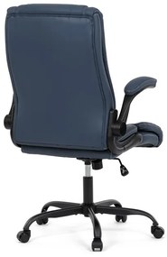 Kék ökobőr irodai szék hintamechanikával. KA-Y344 BLUE