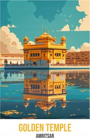 Poszter 60x80cm Golden Temple, Amritsar