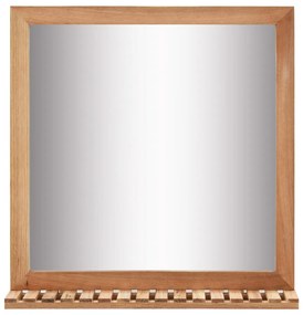 vidaXL tömör diófa fürdőszobai tükör 60 x 12 x 62 cm