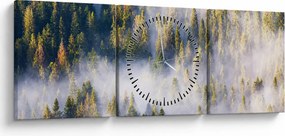 Fák képe a ködben (órával) (90x30 cm)