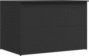 Fekete Polyrattan Kerti Tárolóláda 150 X 100 X 100 Cm