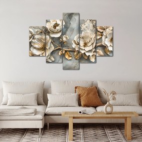 Kép - Márvány háttér virágokkal (150x105 cm)