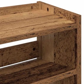 antik fa szerelt fa cipőtartó 60x25x81 cm
