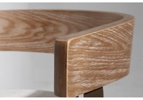 Krémszínű-natúr színű kárpitozott karfás bárszék szett 2 db-os Ilia – MOME