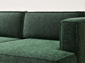 Sötétzöld zsenília kinyitható-tárolóhelyes sarokkanapé (jobb oldali-heverő résszel) Velto – Maison de Rêve