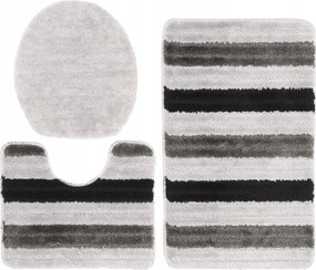 Fürdőszobaszőnyeg 3 El. Csúszásgátló 3D szürke