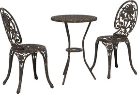 vidaXL Kert Bistro Készlet 3 pcs Bronz Alumínium