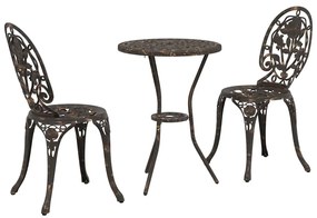 vidaXL Kert Bistro Készlet 3 pcs Bronz Alumínium