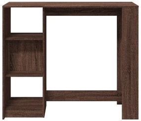barna tölgy színű szerelt fa bárasztal polccal 124x46x103,5 cm