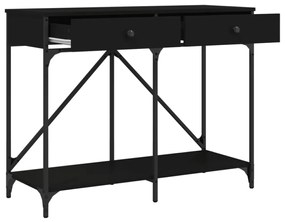 fekete szerelt fa tálalóasztal 100 x 39 x 78,5 cm