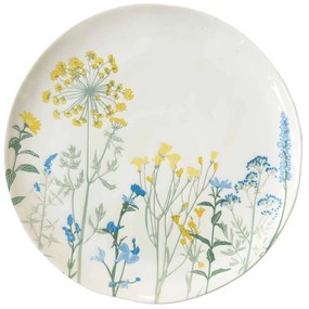 Porcelán lapostányér Mille fleurs Yellow