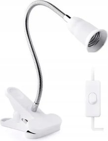 E27 foglalatú lámpa klipsszel, kapcsolóval és 1,3m kábellel