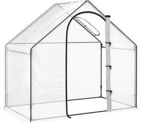 Outsunny PVC Kerti Üvegház, erkély üvegház, megerősített ponyva, acélváz, felhúzható cipzáras ajtó, zöldségekhez, beltéri és kültéri használatra, 180
