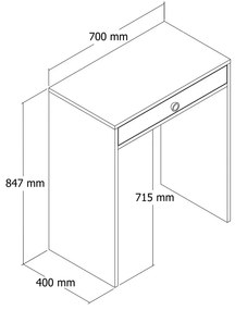 Lizbon Anthracite kozmetikai asztal