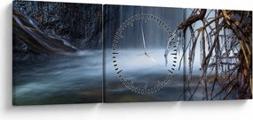 Egy téli lagúna képe (órával) (90x30 cm)