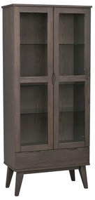 Barna tálalószekrény tölgyfa dekorral 82x185 cm Filippa – Rowico