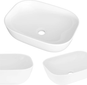 Mosdókagyló pultra szerelhető kerámia fürdőszobai fehér téglalap alakú Merca